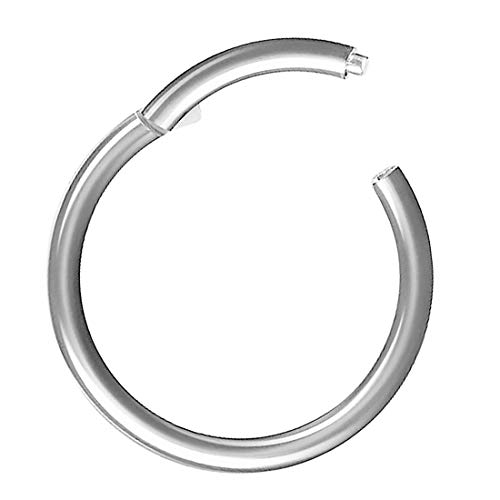 Piercing Ring Segmentring Clicker Scharnier Titan Septum Tragus Helix Ohr Nase Lippe Nasenring Nasenpiercing Lippenpiercing Dünn Silber 0,8mm x 6mm